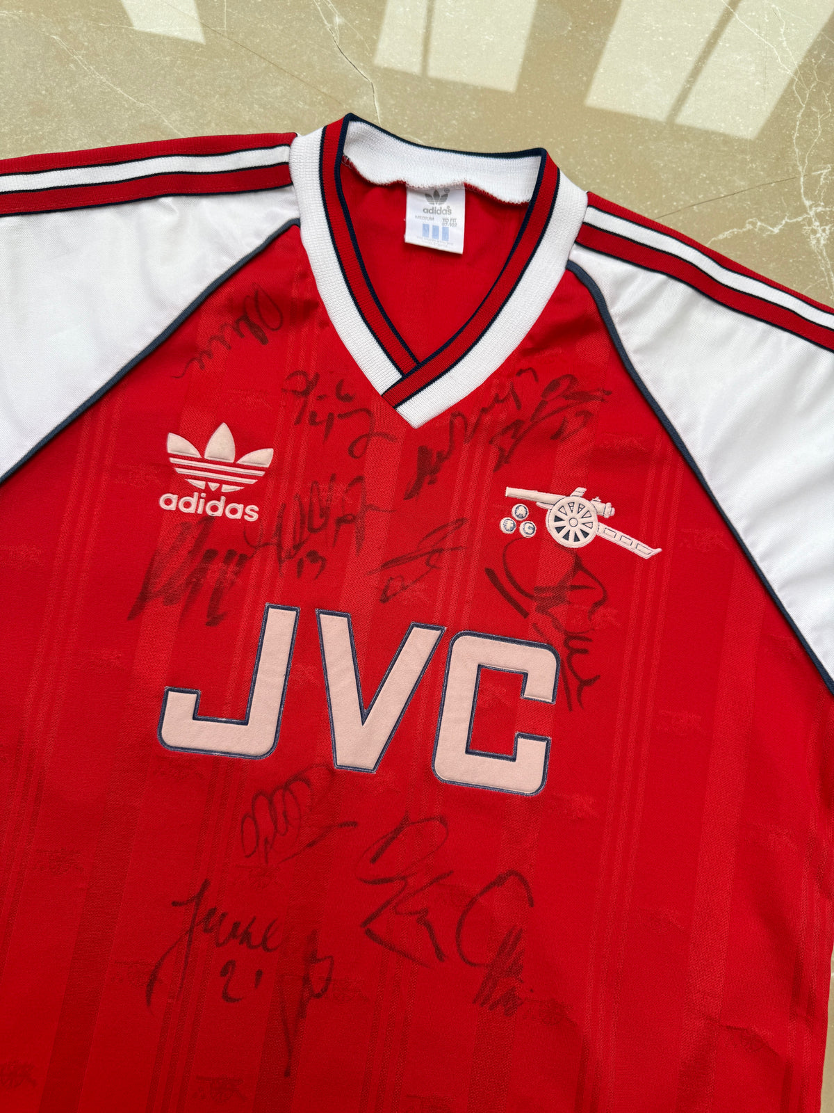 Arsenal 1988/90 Adidas 'Signed' Home Shirt - S
