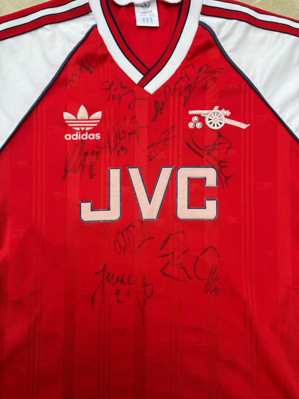 Arsenal 1988/90 Adidas 'Signed' Home Shirt - S