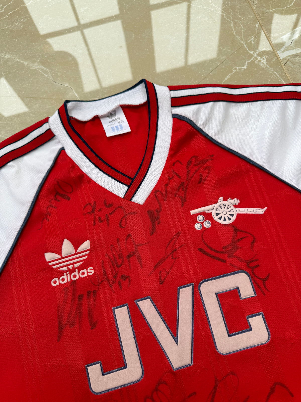 Arsenal 1988/90 Adidas 'Signed' Home Shirt - S