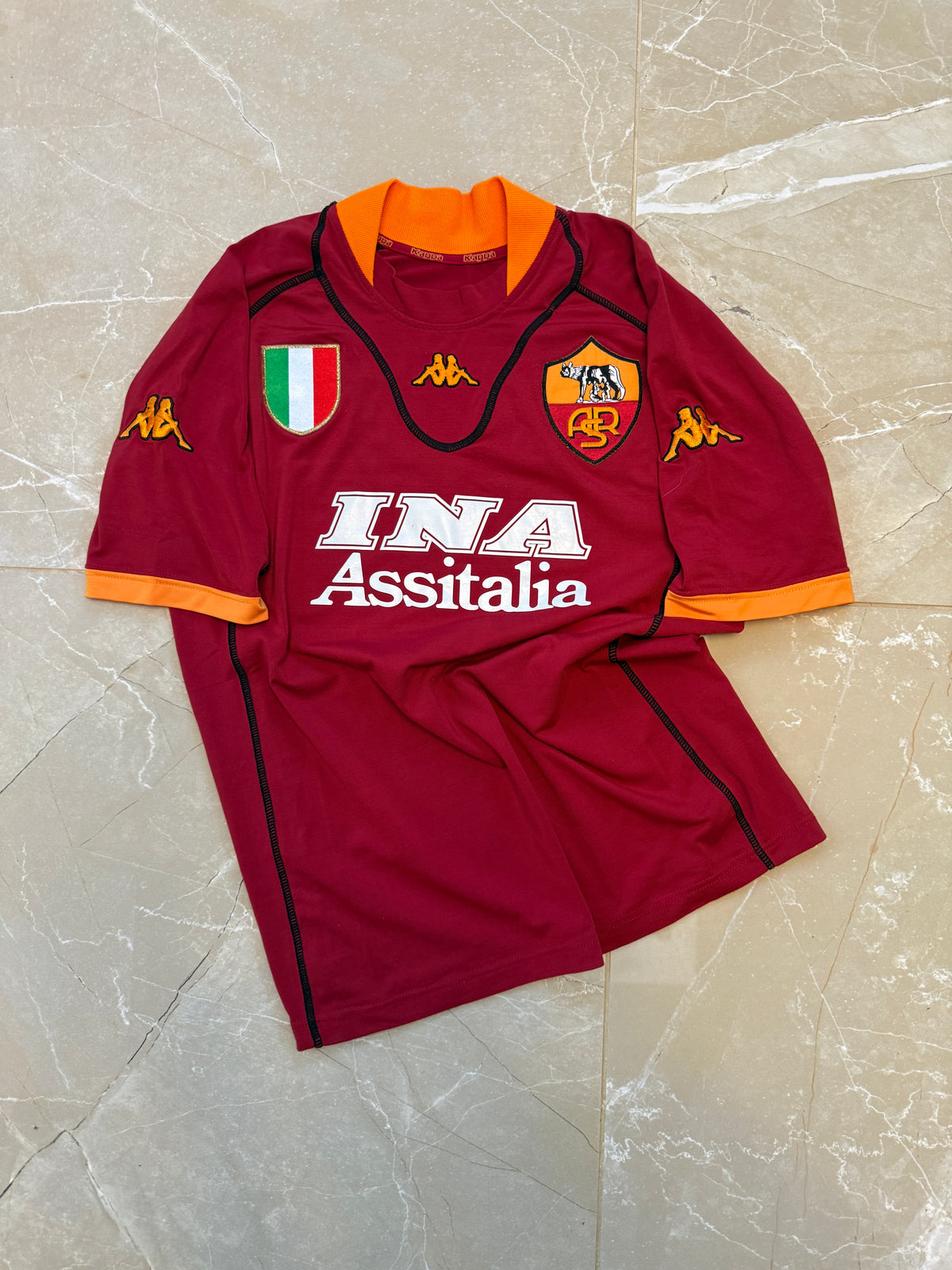 Roma 2001/02 Kappa Home Shirt - M