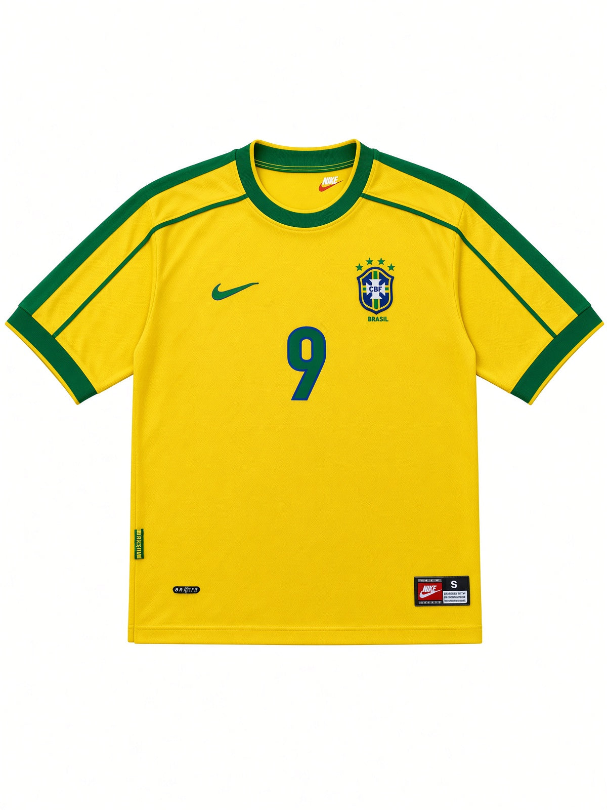 Brazil 1998/00 Nike Home Shirt - S (Ronaldo #9)